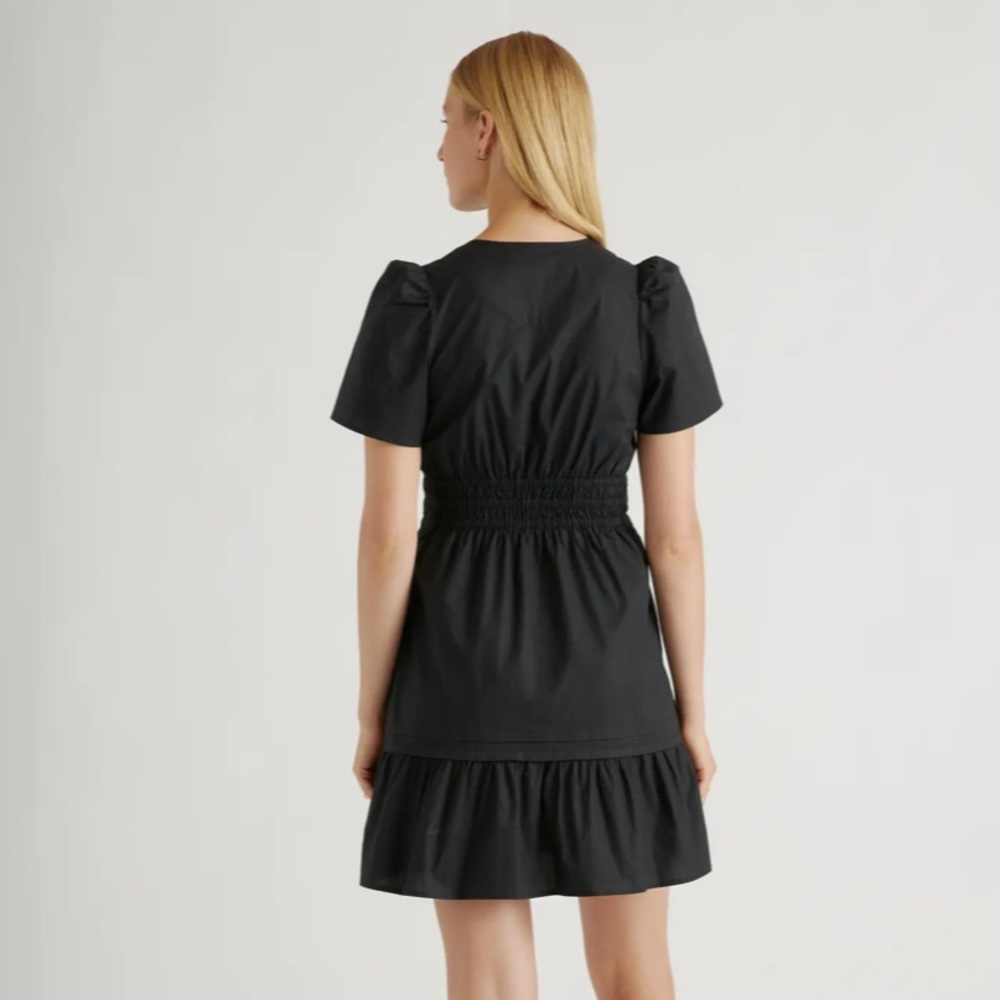 Quince Black Smocked Waist Mini Dress - Picture 4 of 6